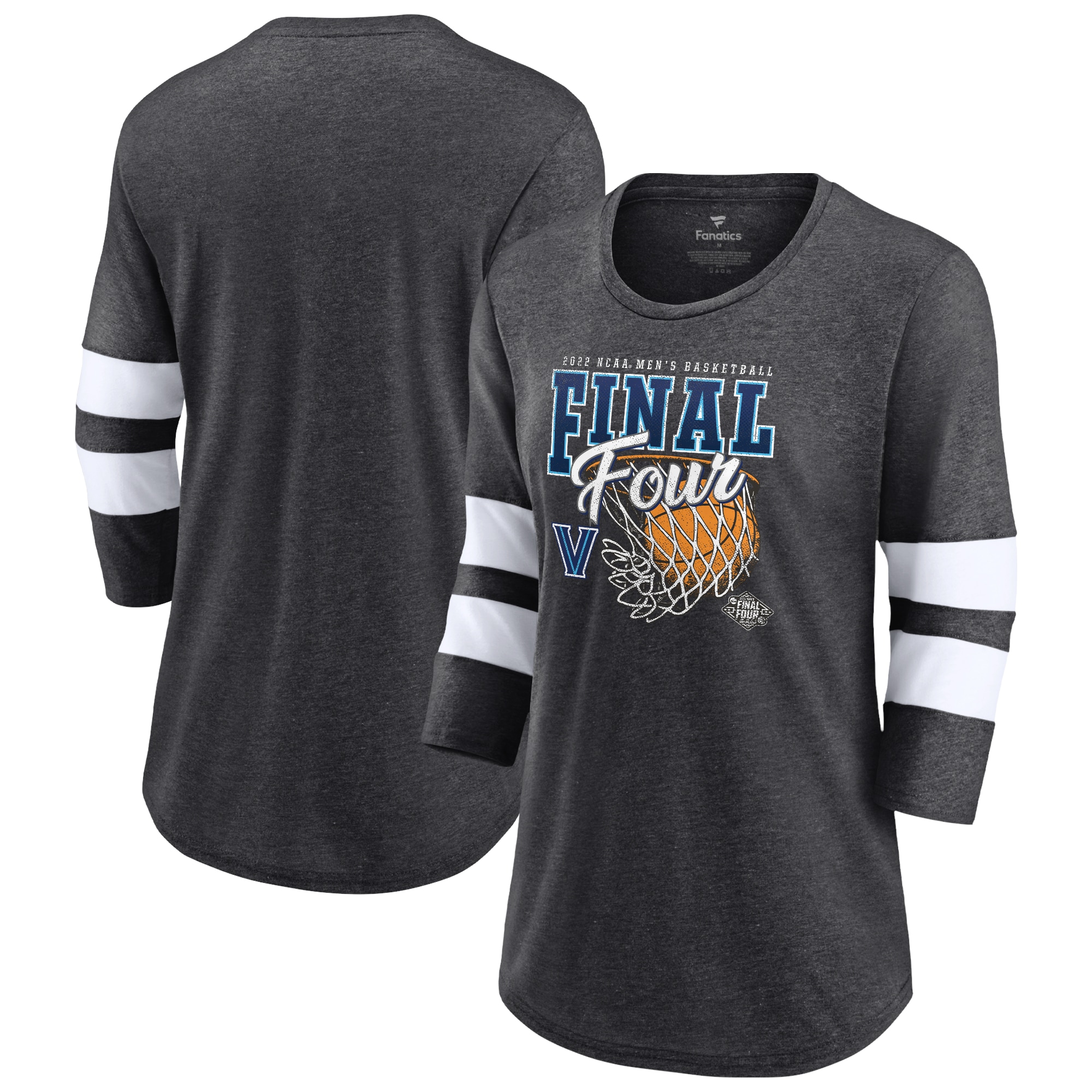 Women's Fanatics Heathered Charcoal Villanova Wildcats 2022 NCAA Men's Basketball Tournament March Madness Final Four